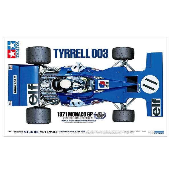 TAMIYA 12054 TYRELL 003 1971 MONACO GP 1/12 SCALE CAR PLASTIC MODEL KIT