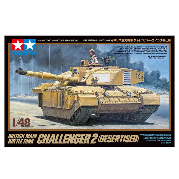 TAMIYA 32601 BRITISH MAIN BATTLE TANK CHALLENGER 2 (DESERTISED) 1/48 SCALE PLASTIC MODEL KIT