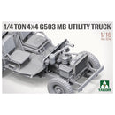 TAKOM 1016 US WWII QUARTER (1/4) TON 4X4 UTILITY VEHICLE 1/16 SCALE PLASTIC MODEL KIT