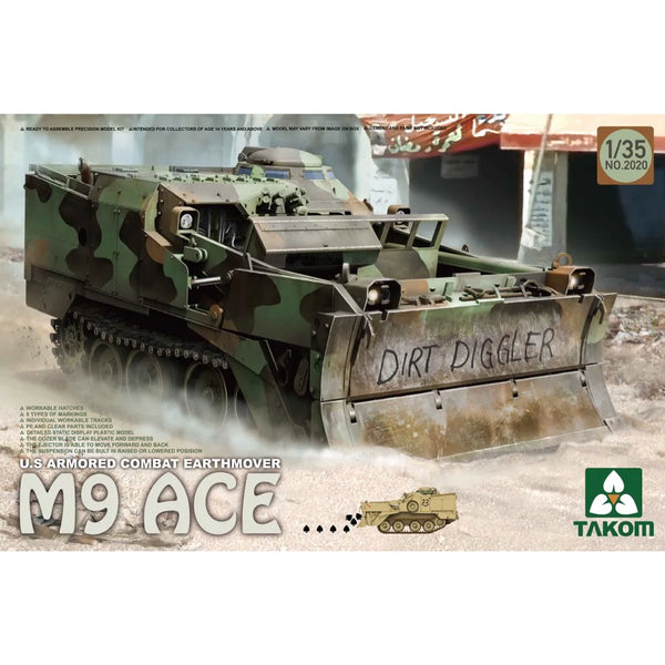 TAKOM 2020 US ARMORED COMBAT EARTHMOVER M9 ACE 1/35 SCALE PLASTIC MODEL KIT