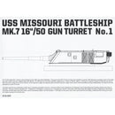 TAKOM 5015 USS MISSOURI BATTLESHIP MK.7 16/50 GUN TURRET NO.1 1/72 SCALE PLASTIC MODEL KIT