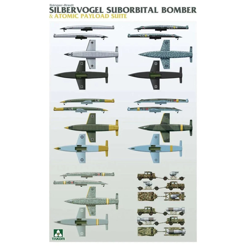 TAKOM 5018 SILBERVOGEL SUBORBITAL BOMBER AND ATOMIC PAYLOAD SUITE 1/72 SCALE AIRCRAFT PLASTIC MODEL KIT