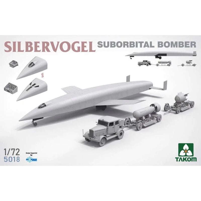 TAKOM 5018 SILBERVOGEL SUBORBITAL BOMBER AND ATOMIC PAYLOAD SUITE 1/72 SCALE AIRCRAFT PLASTIC MODEL KIT