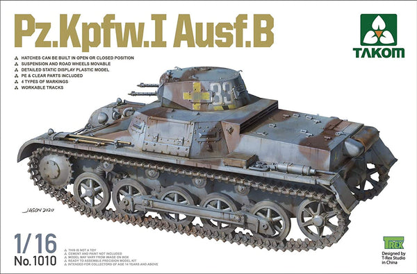 TAKOM 1008 PZ.KPFW.I AUSF.A 1/16 SCALE TANK PLASTIC MODEL KIT