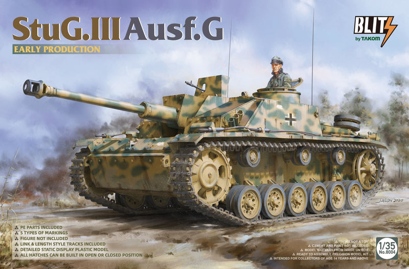 TAKOM 8004 STUG.III AUSF.G EARLY PRODUCTION 1/35 SCALE TANK PLASTIC MODEL KIT