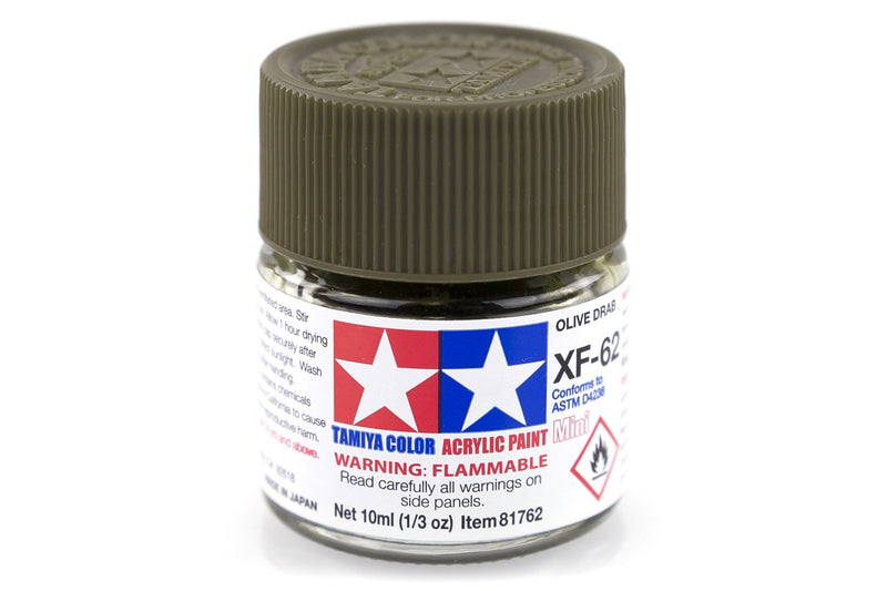 TAMIYA XF-62 ACRYLIC OLIVE DRAB PAINT 10ML