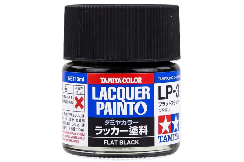 TAMIYA LP-3 FLAT BLACK LACQUER PAINT 10ML