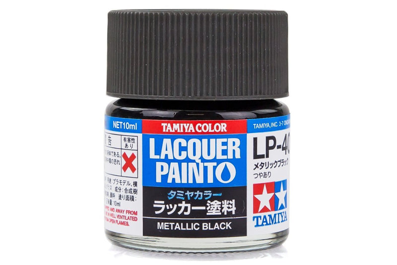 TAMIYA LP-40 METALLIC BLACK LACQUER PAINT 10ML