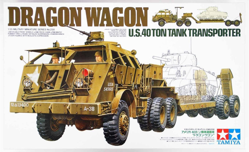 TAMIYA 35230 DRAGON WAGON U.S.40 TON TANK TRANSPORTER MODEL TRUCK 1/35