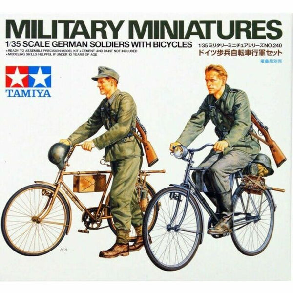 TAMIYA 35240 GERMAN SOLDIERS WITH BICYCLES MILITARY MINIATURES MODEL FIGURES 1/35