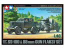 TAMIYA 37027 GERMAN HEAVY TRACTOR SS-100 & 88MM GUN FLANK 37 SET MODEL VEHICLE 1/48 SCALE PLASTIC MODEL KIT