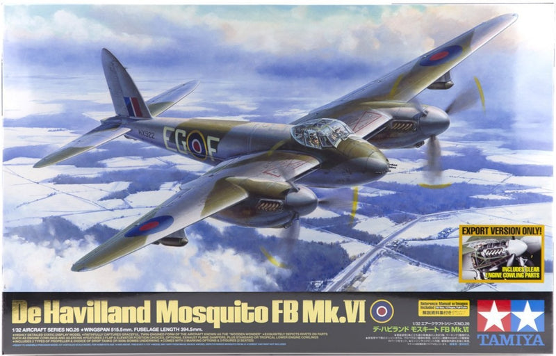 TAMIYA 60326 DE HAVILLAND MOSQUITO FB MK V1 AUS DECALS INCLUDES CLEAR ENGINE COWLING PARTS
