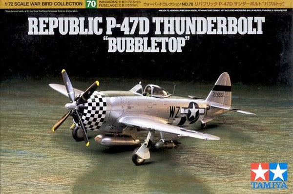 TAMIYA 60770 REPUBLIC P-47D THUNDERBOLT BUBBLETOP MODEL AIRCRAFT 1/72 PLASTIC MODEL KIT