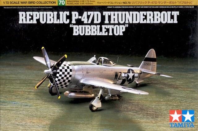 TAMIYA 60770 REPUBLIC P-47D THUNDERBOLT BUBBLETOP MODEL AIRCRAFT 1/72 PLASTIC MODEL KIT