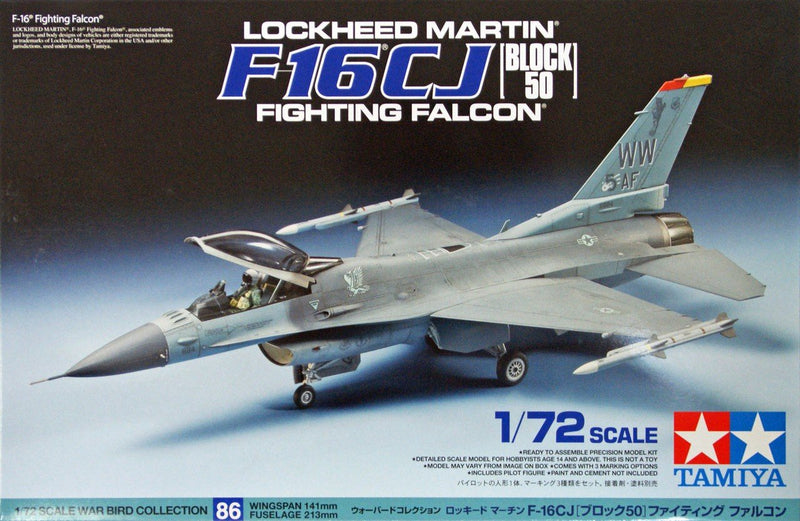 TAMIYA 60786 LOCKHEED MARTIN F16CJ FIGHTING FALCON MODEL AIRCRAFT 1/72