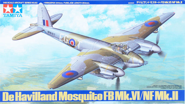 TAMIYA 61062 DEHAVILLAND MOSQUITO FB MK.VI NF MK11 1/48 PLASTIC MODEL KIT