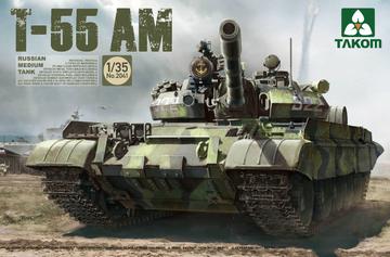 TAKOM 2041 RUSSIAN MEDIUM TANK T-55 AM 1/35 SCALE TANK PLASTIC MODEL KIT