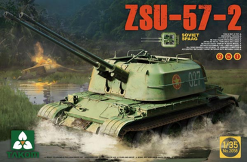 TAKOM 2058 SOVIET SPAAG ZSU-57-2 2 IN 1 1/35 SCALE TANK PLASTIC MODEL KIT