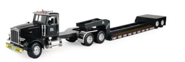 TOMY BIG ROADS 1:16 PETERBILT MODEL 367 WITH LOWBOY TRAILER WITH LIGHTS AND SOUNDS