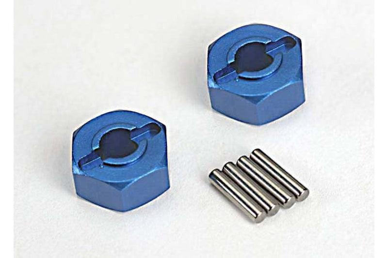 TRAXXAS 1654X WHEEL HUBS HEX BLUE WITH PINS