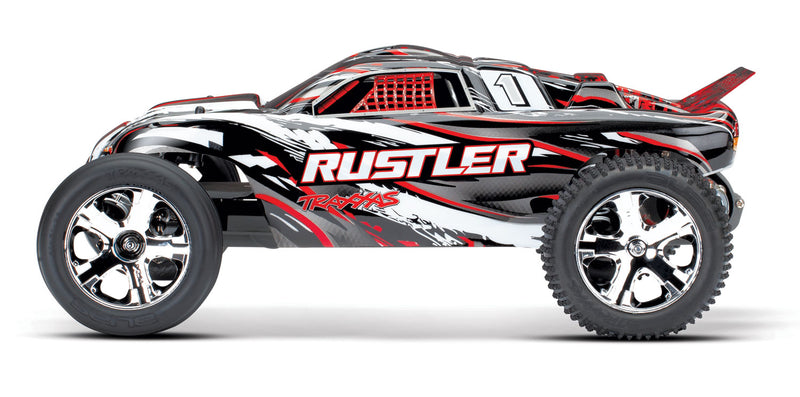 TRAXXAS 37054-1 RTR RUSTLER WITH XL-5 ESC RED WITH DC CHARGER AND BATTERY
