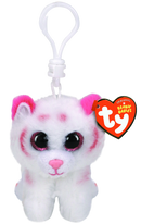 TY BEANIE BOOS TABOR PINK AND WHITE TIGER CLIP