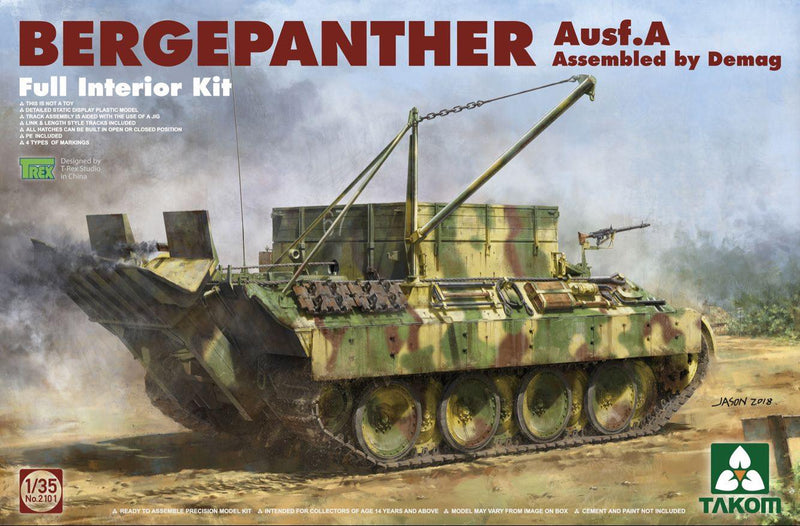 TAKOM 2101 BERGEPANTHER AUSF.A ASSEMBLE BY DEMAG WITH FULL INTERIOR KIT 1/35 SCALE TANK PLASTIC MODEL KIT