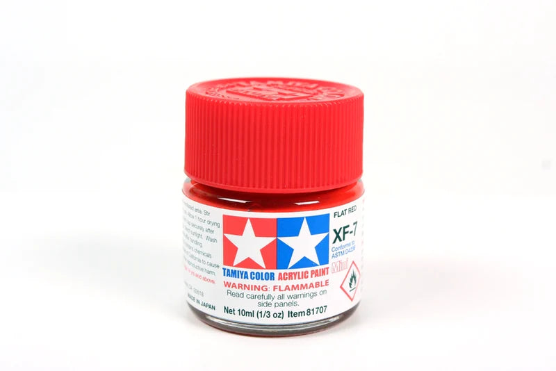 TAMIYA XF-7 ACRYLIC FLAT RED PAINT 10ML