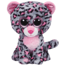 TY BEANIE BOOS TASHA GREY AND PINK LEOPARD MEDIUM