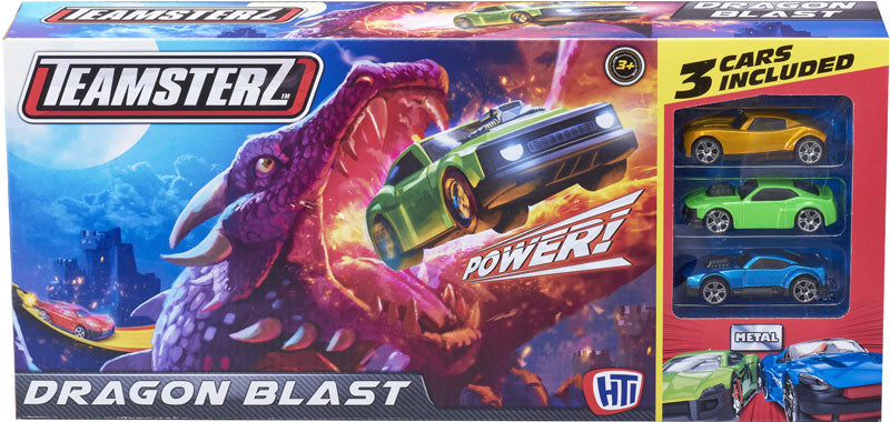 HTI TEAMSTERZ TURBO CITY DRAGON BLAST TRACKSET WITH 3 CARS