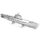 METAL EARTH MMS121 VEHICLES GERMAN U-BOAT TYPE XXI SUBMARINE CUTAWAY 3D METAL MODEL KIT