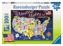 RAVENSBURGER 109364 USA STATE MAP 100PC XXL JIGSAW PUZZLE