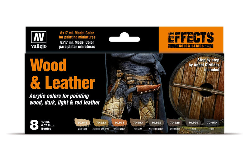 VALLEJO 70182 MODEL COLOR WOOD & LEATHER EFFECTS BOX SET