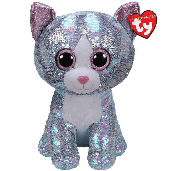 TY BEANIE BOOS FLIPPABLES WHIMSY BLUE CAT MEDIUM