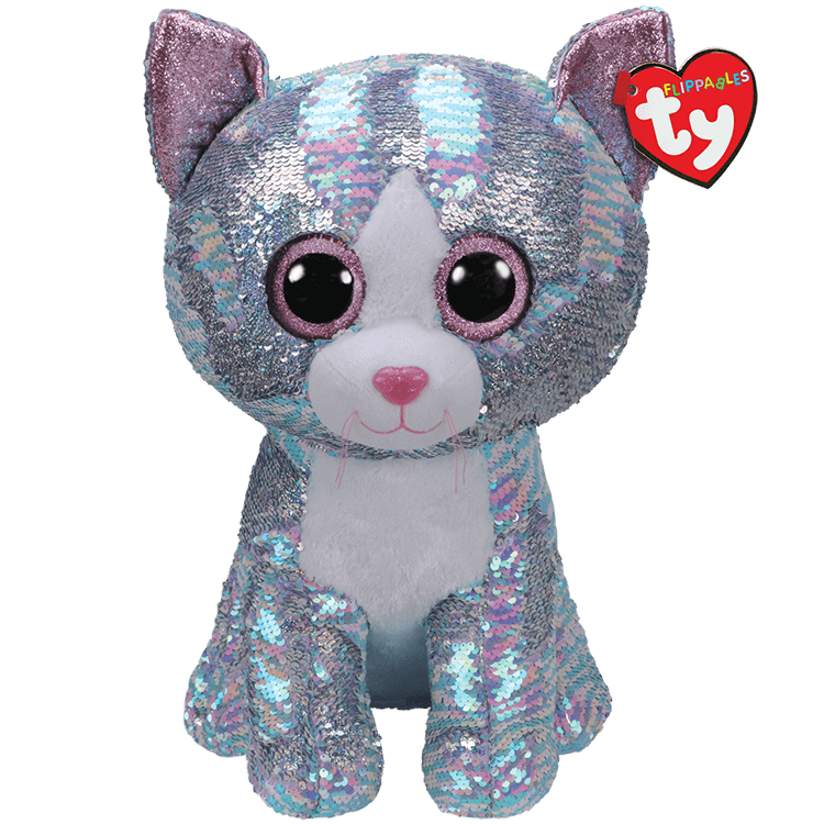 TY BEANIE BOOS FLIPPABLES WHIMSY BLUE CAT MEDIUM