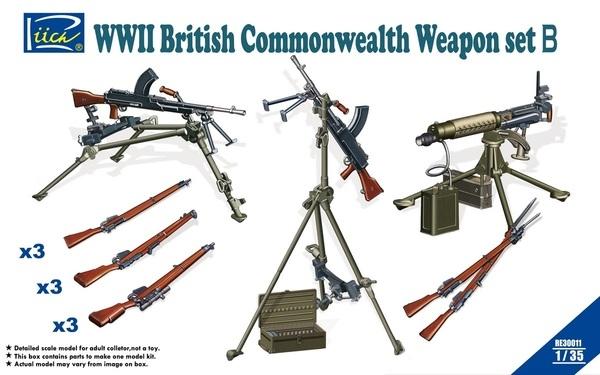 RIICH MODELS  RE30011 1/35 WW2 BRITISH COMMONWEALTH WEAPON SET B PLASTIC MODEL KIT