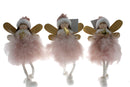 COTTON CANDY ANGEL SHELF SITTING DECORATION PINK ASSORTED