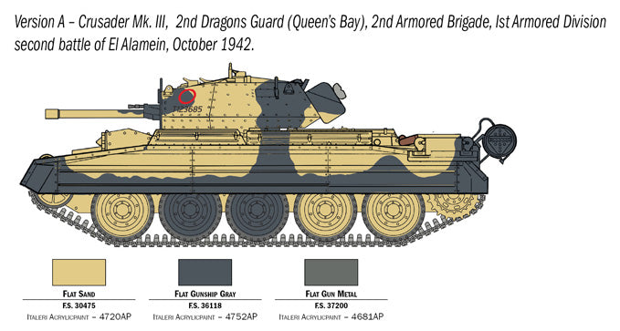 ITALERI 6592 CRUSADER MK III WITH BRITISH TANK CREW 1/35 SCALE PLASTIC MODEL KIT