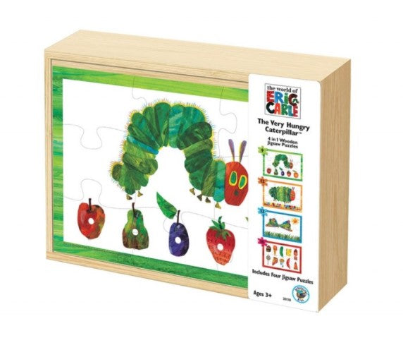 BRIARPATCH THE WORLD OF ERIC CARLE THE VERY HUNGRY CATERPILLAR 4 IN 1 WOODEN JIGSAW PUZZLE