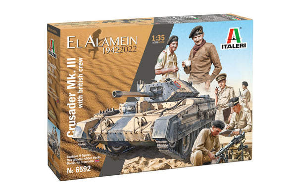 ITALERI 6592 CRUSADER MK III WITH BRITISH TANK CREW 1/35 SCALE PLASTIC MODEL KIT