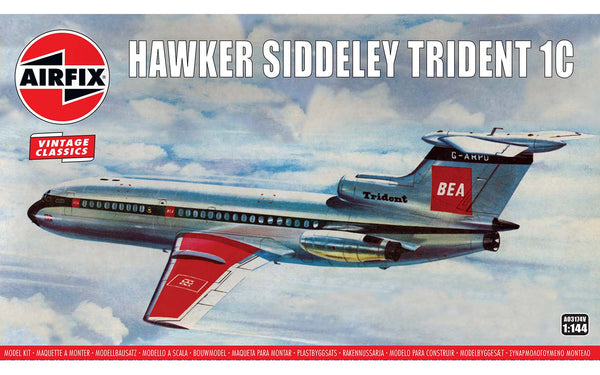 AIRFIX A03174V VINTAGE CLASSICS HAWKER SIDDELEY TRIDENT 1C 1/144 SCALE PLASTIC MODEL KIT