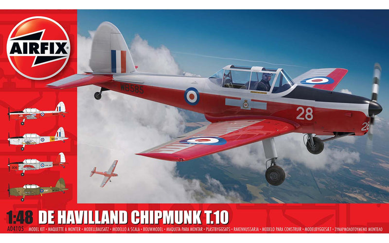 AIRFIX A04105 DE HAVILLAND CHIPMUNK T.10 1/48 SCALE PLANE PLASTIC MODEL KIT