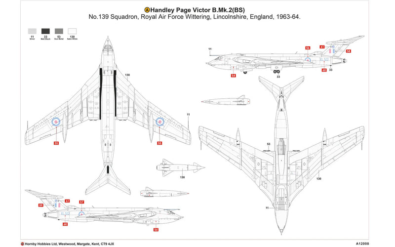 AIRFIX 12008 HANDLEY PAGE VICTOR B2 1/72 SCALE AIRCRAFT PLASTIC MODEL KIT