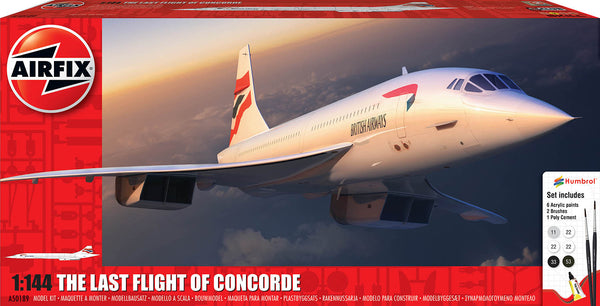AIRFIX 50189 THE LAST FLIGHT OF THE CONCORDE 1/144 SCALE PLASTIC MODEL GIFT SET
