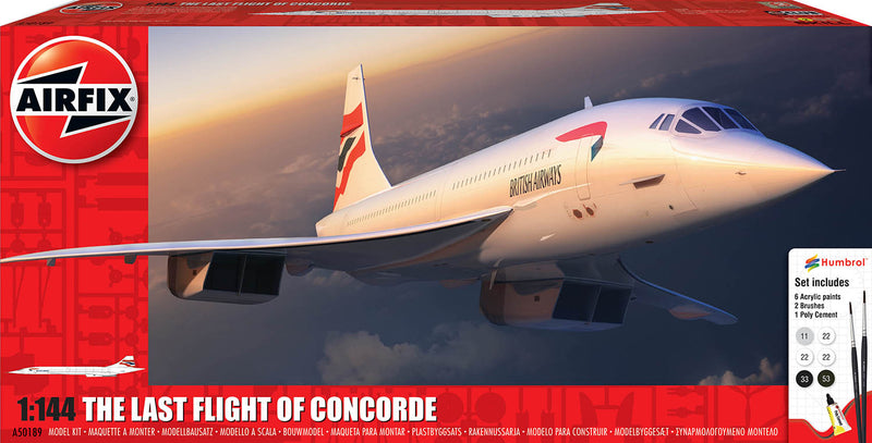 AIRFIX 50189 THE LAST FLIGHT OF THE CONCORDE 1/144 SCALE PLASTIC MODEL GIFT SET