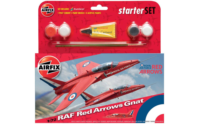 AIRFIX A55105 RAF RED ARROW GNAT STARTER SET PLASTIC MODEL KIT