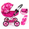 BAYER COSY DOLL PRAM- CERISSE WITH STAR PATTERN HOOD