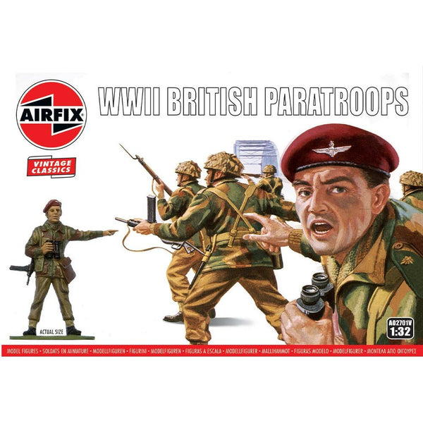 AIRFIX A02701V VINTAGE CLASSICS WWII BRITISH PARATROOPS 1/32 SCALE PLASTIC MODEL KIT