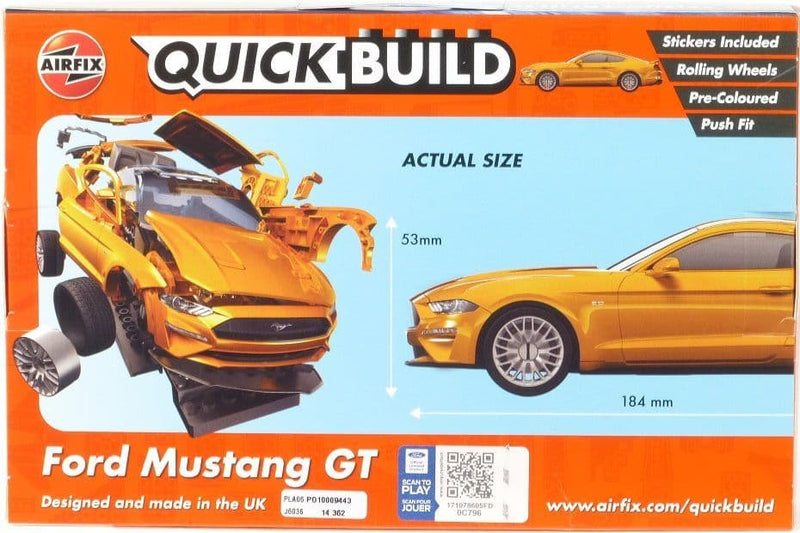 AIRFIX J6036 QUICK BUILD FORD MUSTANG GT PLASTIC MODEL KIT
