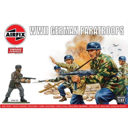 AIRFIX A02712V VINTAGE CLASSICS WWII GERMAN PARATROOPS 1/32 SCALE PLASTIC MODEL KIT